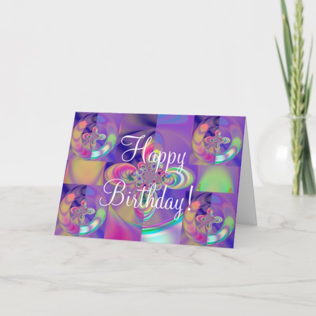 Buntes Glück zum Geburtstag! Karte (Vorderseite)