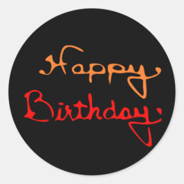 Buntes Glück zum Geburtstag Runder Aufkleber