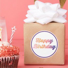 Buntes Glück zum Geburtstag Runder Aufkleber