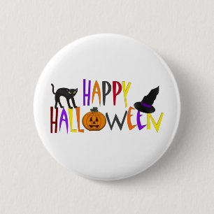 Buntes glückliches Halloween Button