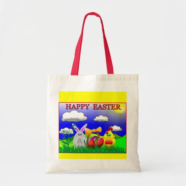 Buntes glückliches Ostern Tragetasche (Vorne)