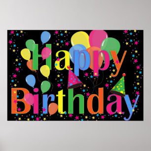 Buntes GLÜCKY BIRTHDAY POSTER