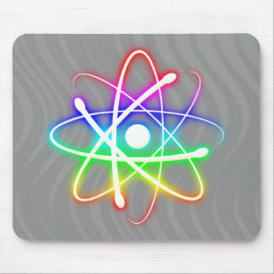 Buntes glühendes Atom - mousepad