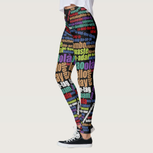 Buntes Hallo in vielen Sprachen Wortwolke Leggings
