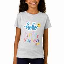 Buntes Hallo Kindergarten Erster Schultag T-Shirt
