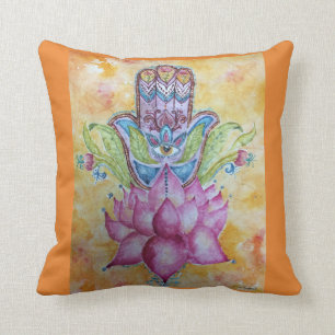 Buntes Hamsa Aquarell-Wurfs-Kissen Kissen