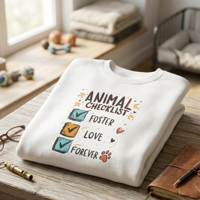 Buntes handgezeichnetes Tier-Pflege-Held Sweatshirt (Pet foster love sweatshirt)