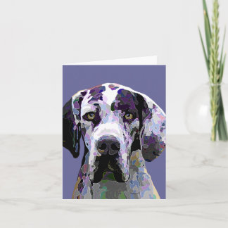 Buntes Harlekin-Dogge-Gesicht Karte