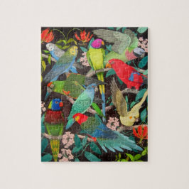 Buntes Haustier plappert Puzzlespiel nach Puzzle
