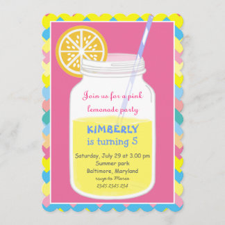 Buntes helles Sommer-Limonade-Geburtstags-Party Einladung