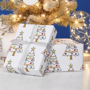 Buntes Helles Weihnachtsbaum-Verpackungspapier Geschenkpapier