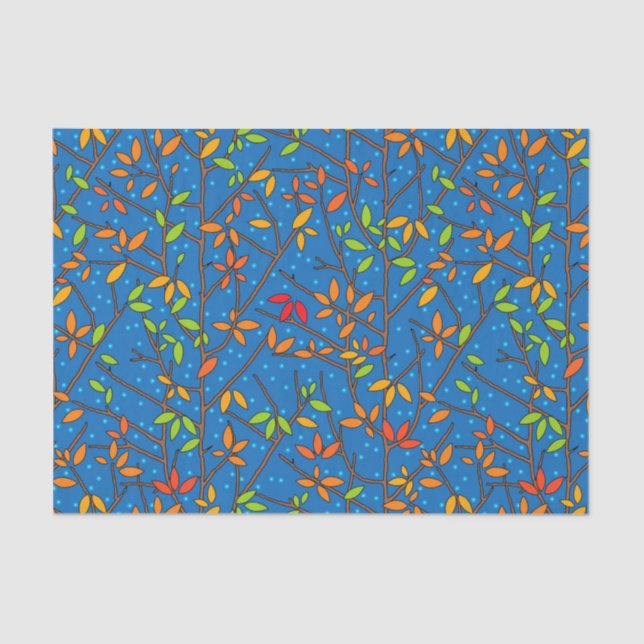 Buntes Herbst-Blätter Seidenpapier (Vorderseite)