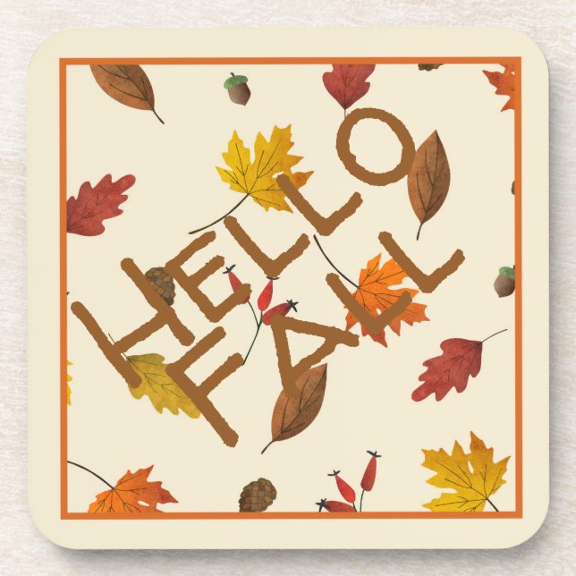 Buntes Herbstlaub Design Untersetzer (Vorderseite)