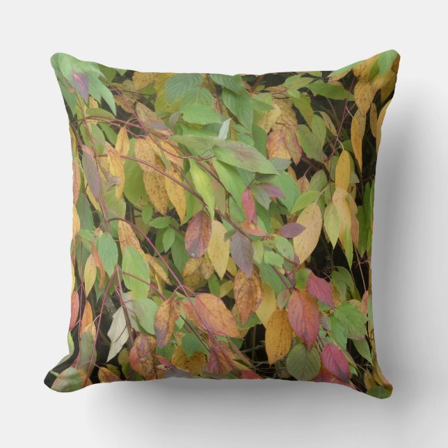 Buntes Herbstlaub Muster Wurfkissen Kissen (Vorderseite)