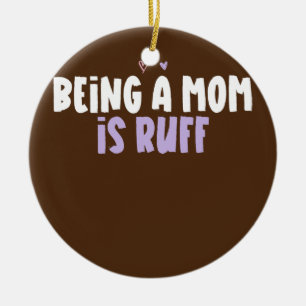 Buntes Herz Lustig, Mutter zu sein, ist schwierig Keramik Ornament