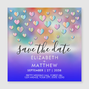 Buntes Herz-Speckles-Design Magnetkarte