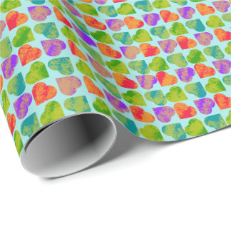 Buntes Herz-Tessellation Psychedelic Pop Art Geschenkpapier