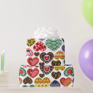 Buntes Herzen Geschenkpapier