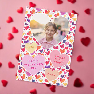 Buntes Herzen Klassenzimmer Valentinstag Foto Mitteilungskarte