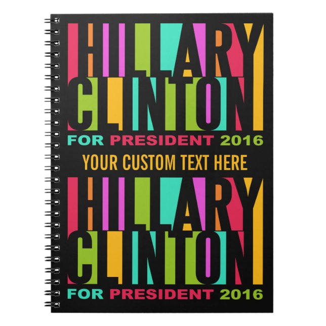 Buntes Hillary Clintonnotizbuch 2016 Notizblock (Vorderseite)