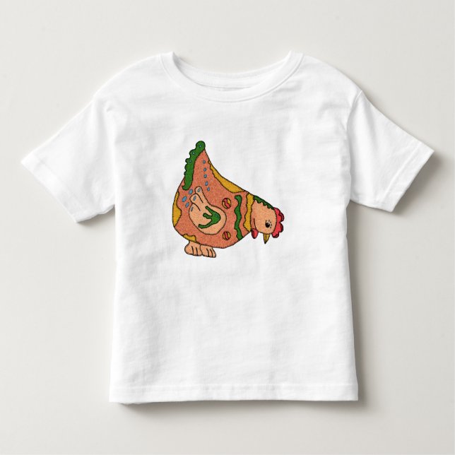 buntes Huhn Kleinkind T-shirt (Vorderseite)