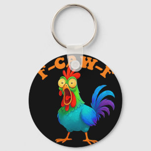 Buntes Huhn Lustiges F-caw-f Huhn Fcawf  Schlüsselanhänger