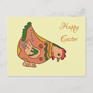 Buntes Huhn Postkarte