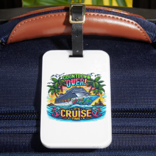 Buntes "It's Cruise Time" Countdown Kreuzfahrtschi Gepäckanhänger