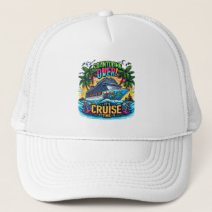 Buntes "It's Cruise Time" Countdown Kreuzfahrtschi Truckerkappe