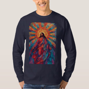 Buntes Jesus christliches Herren-Langarm-Shirt T-Shirt