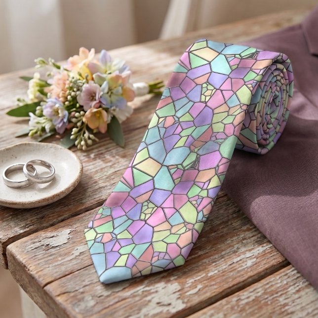 Buntes Jugendstil-Deko gestanztes Glasmuster Krawatte (Von Creator hochgeladen)