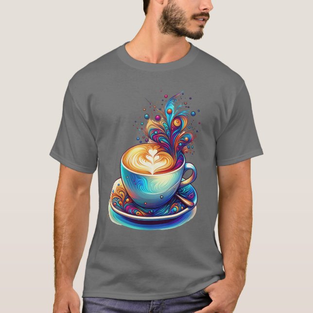 Buntes Kaffeegeschenk T-Shirt (Vorderseite)