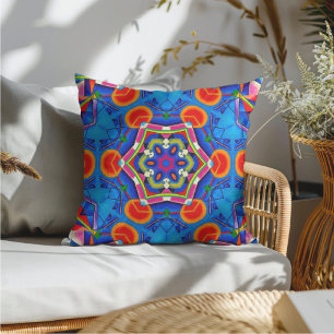 Buntes Kaleidoskop in Ölmalerei Kissen
