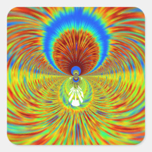 Buntes Kaleidoskop-Kunstposter Quadratischer Aufkleber