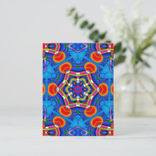 Buntes Kaleidoskop-Ölgemälde Postkarte