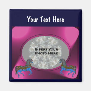 Buntes Karussell-Pferdeentwurfs-Foto Magnet