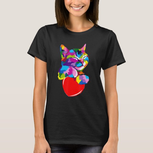 Buntes Kätzchen für Katze 1 T-Shirt (Vorderseite)