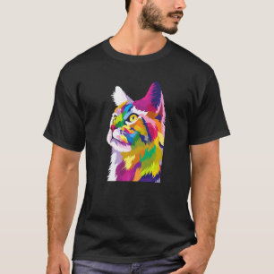 Buntes Kätzchen für Katze  Katzenpapa Katzenmama T-Shirt