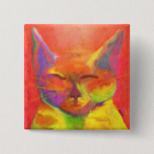 Buntes Katzen-Kunst-Button Button