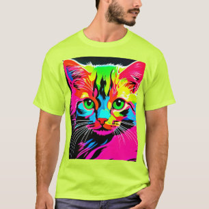Buntes Katzendesign T-Shirt