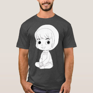 buntes Kindercharakter-Vektor-Illustration Freund T-Shirt