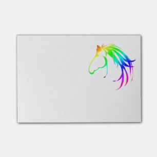 Buntes klassisches mehrfarbiges Pferdekopf-Logo Post-it Klebezettel