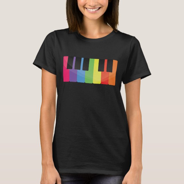 Buntes Klavier T-Shirt (Vorderseite)