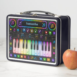 Buntes Klavier-Tastatur-Musikpanel Kinder Metall Brotdose