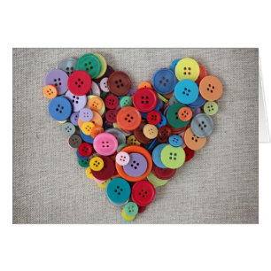 Buntes Knopf-Herz