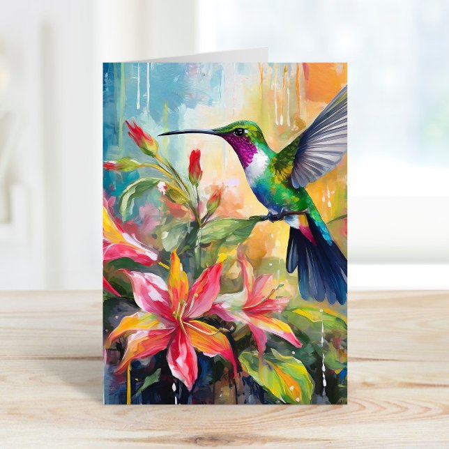 Buntes Kolibri-Moderne Kunst Karte (Von Creator hochgeladen)