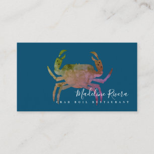 Buntes Krebstier Krebs Restaurant Crawfish Diner Visitenkarte