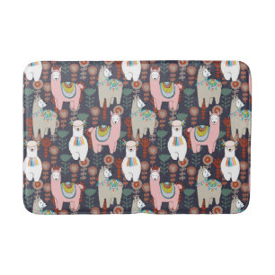 Buntes Lama-Muster Badematte