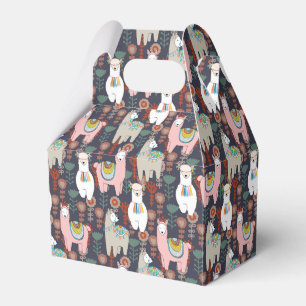 Buntes Lama-Muster Geschenkschachtel