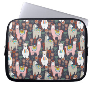 Buntes Lama-Muster Laptopschutzhülle